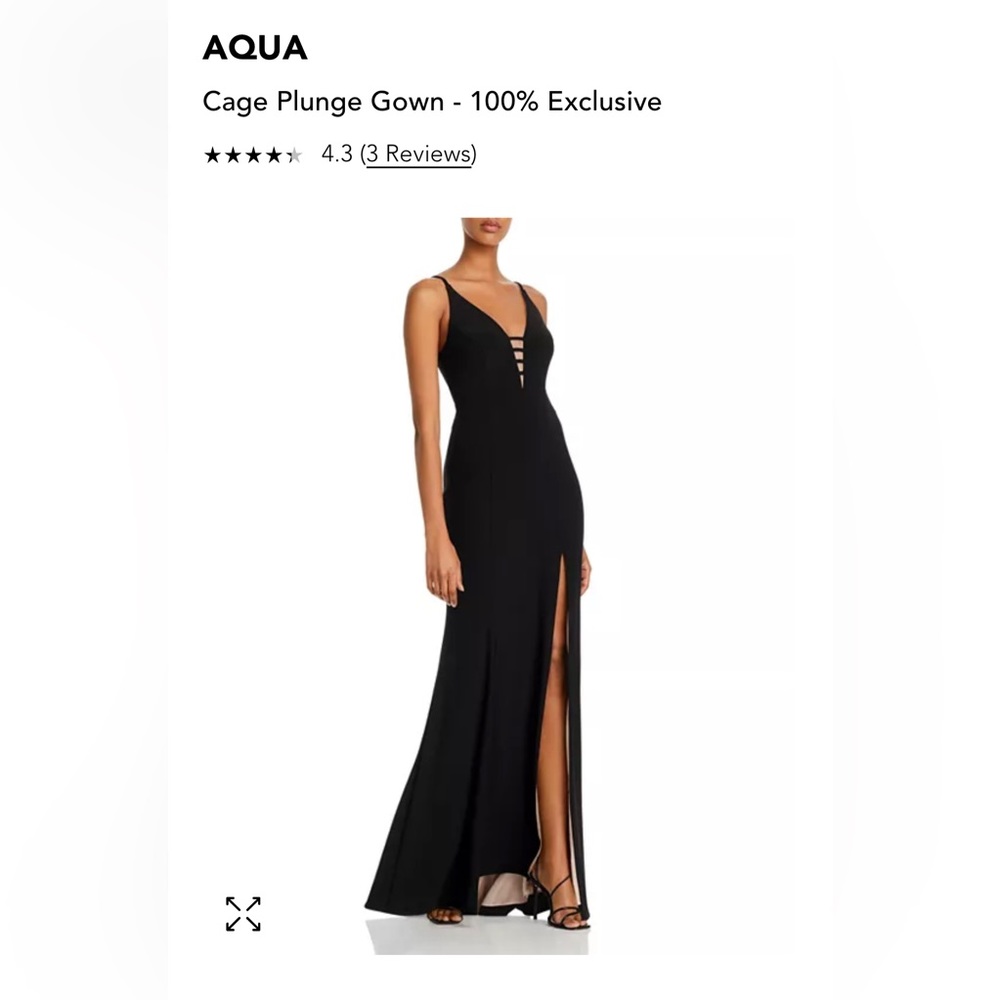 NWT Aqua Bloomingdale’s Black Gown Dress size 4